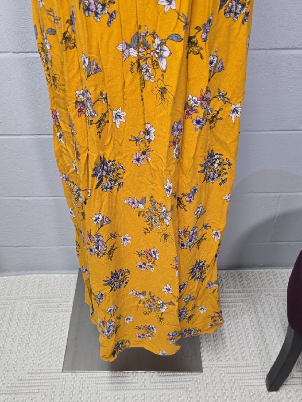 Xhilaration Mustard Yellow Floral Maxi Dress - Picture 5 of 10